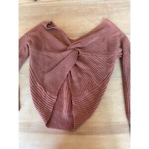 Love Tree Sweater cross back slouchy Small copper burnt orange